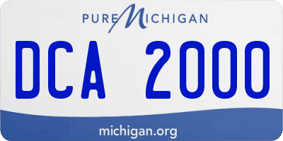 MI license plate DCA2000