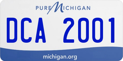 MI license plate DCA2001
