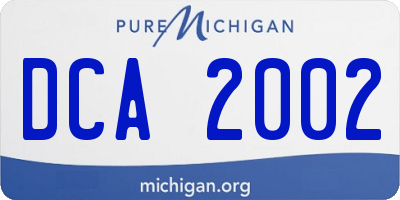 MI license plate DCA2002
