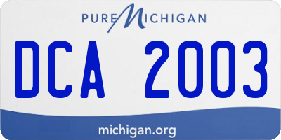 MI license plate DCA2003
