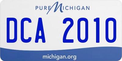 MI license plate DCA2010