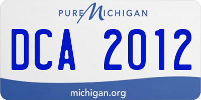MI license plate DCA2012