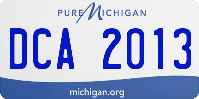 MI license plate DCA2013