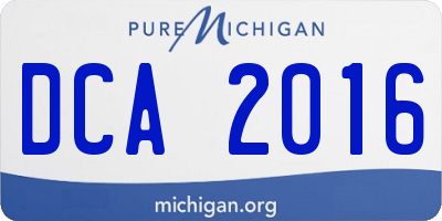 MI license plate DCA2016