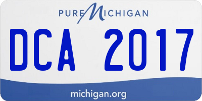 MI license plate DCA2017