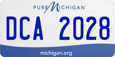 MI license plate DCA2028