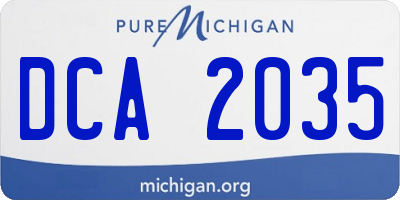 MI license plate DCA2035
