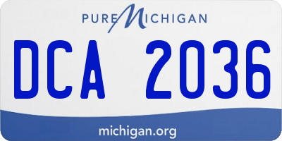 MI license plate DCA2036