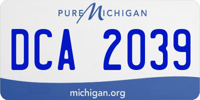 MI license plate DCA2039