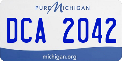MI license plate DCA2042