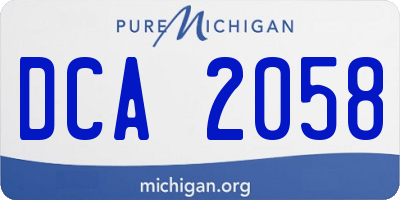 MI license plate DCA2058