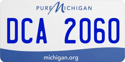 MI license plate DCA2060