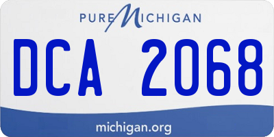 MI license plate DCA2068