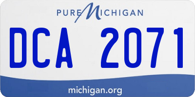 MI license plate DCA2071