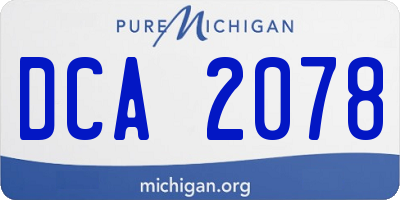 MI license plate DCA2078