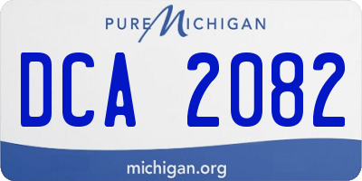 MI license plate DCA2082