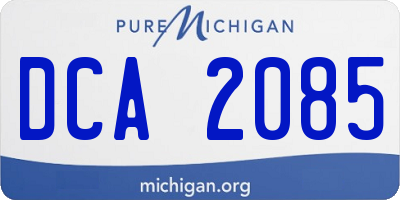 MI license plate DCA2085