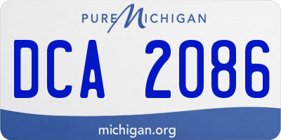 MI license plate DCA2086