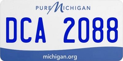 MI license plate DCA2088