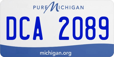 MI license plate DCA2089