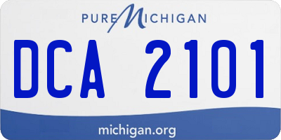 MI license plate DCA2101