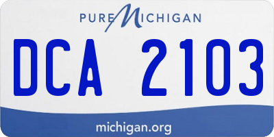 MI license plate DCA2103