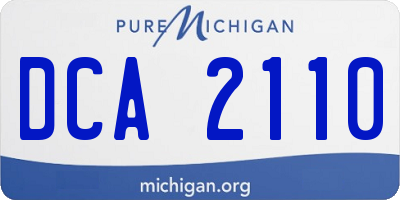 MI license plate DCA2110