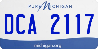 MI license plate DCA2117