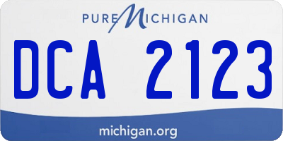 MI license plate DCA2123