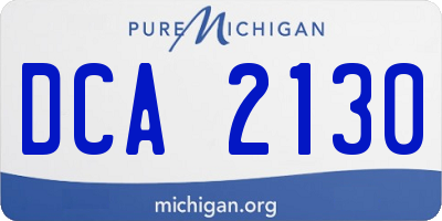 MI license plate DCA2130
