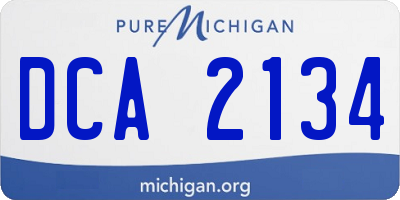 MI license plate DCA2134