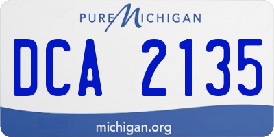 MI license plate DCA2135