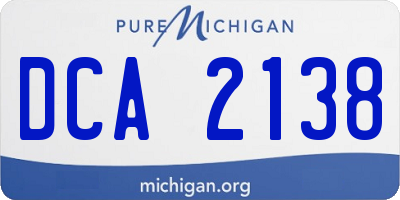 MI license plate DCA2138