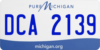 MI license plate DCA2139