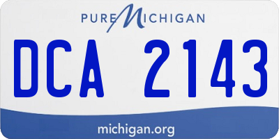MI license plate DCA2143