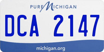 MI license plate DCA2147