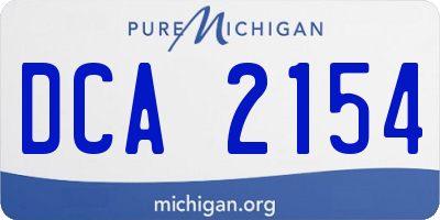 MI license plate DCA2154
