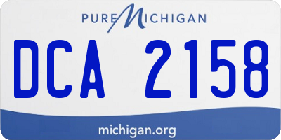 MI license plate DCA2158