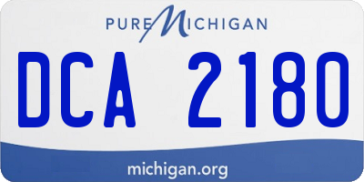 MI license plate DCA2180
