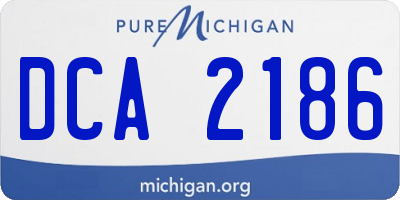 MI license plate DCA2186