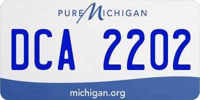 MI license plate DCA2202