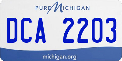MI license plate DCA2203