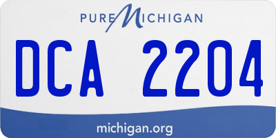 MI license plate DCA2204