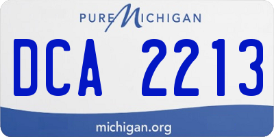 MI license plate DCA2213