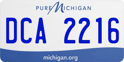 MI license plate DCA2216