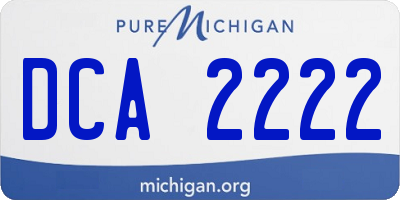 MI license plate DCA2222