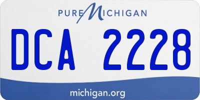 MI license plate DCA2228