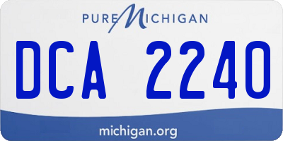 MI license plate DCA2240