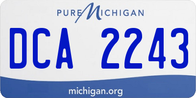MI license plate DCA2243
