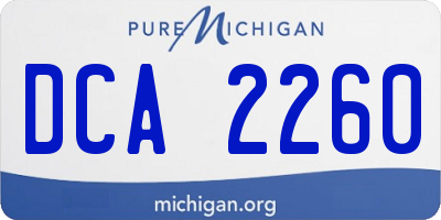 MI license plate DCA2260